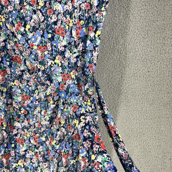 Lands End Dress Womens L Floral Tie Waist Colorful Soft Cotton Modal Stretch - Picture 11 of 14